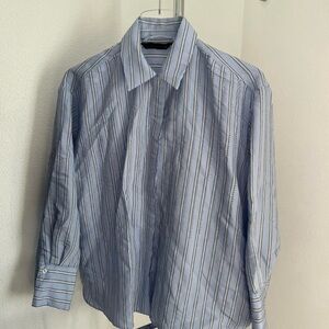 Zara Blue & White Studded Button Down Shirt